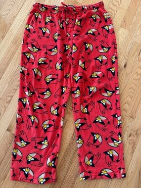 Angry Birds Red Fleece Pajama Pants XL Cozy Lounge Sleepwear